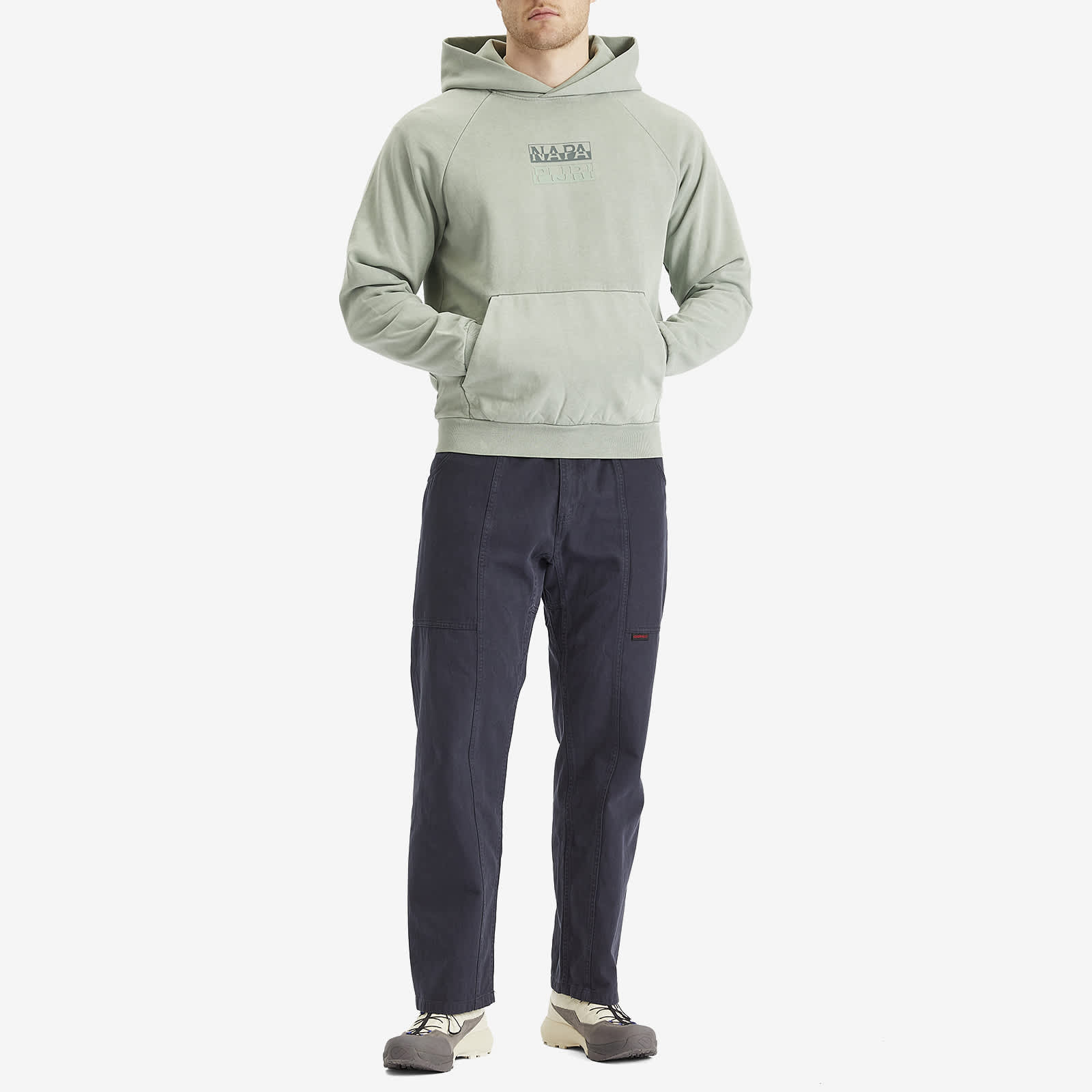 Napapijri Split Logo Hoodie - Green Mil G1