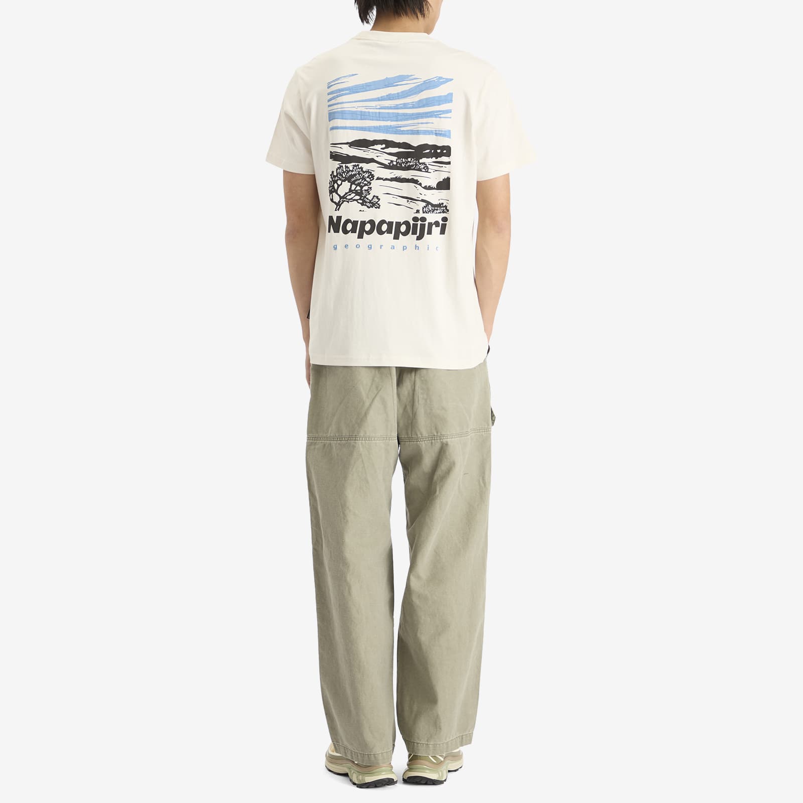 Napapijri Geographic Back Print T-Shirt - White Whisper