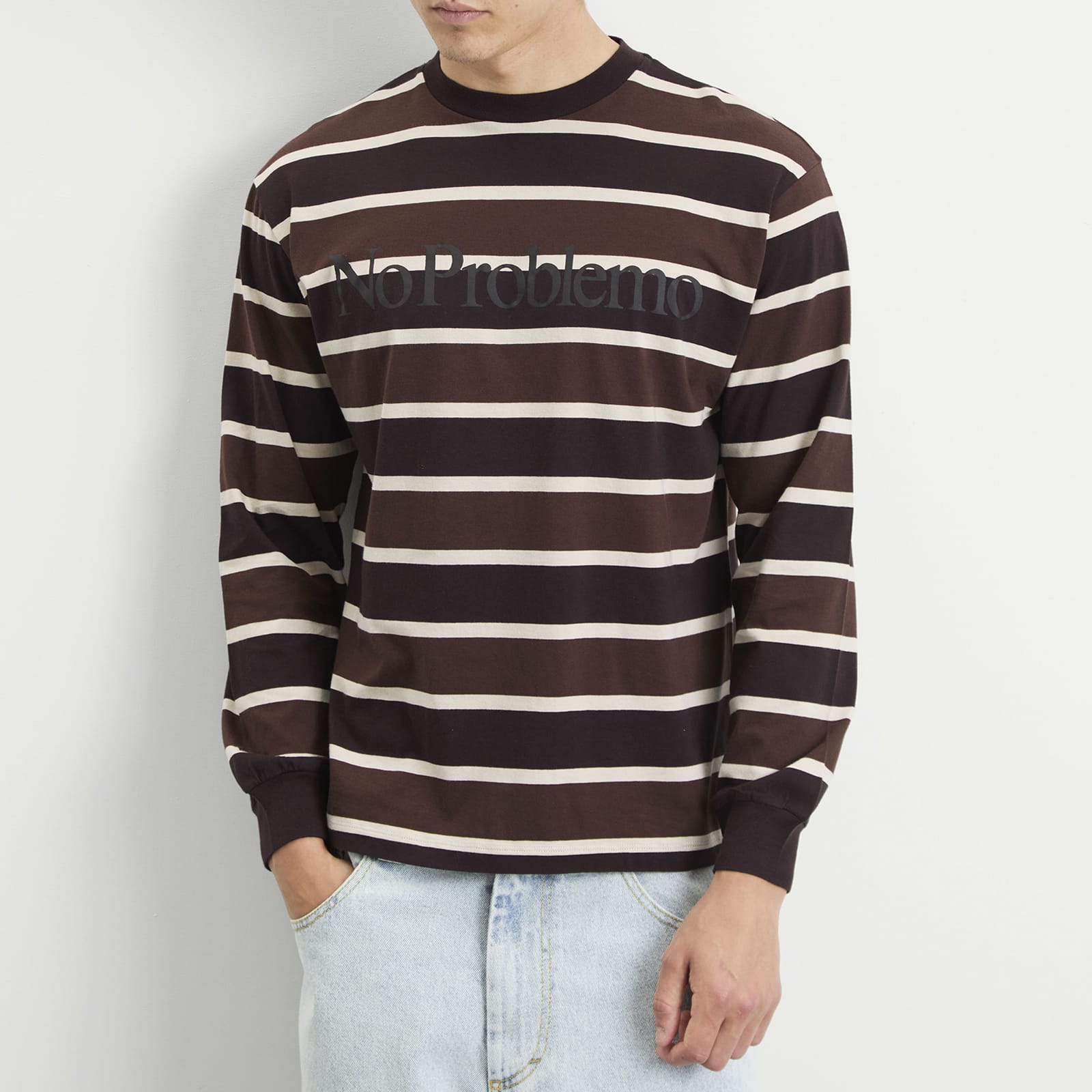 No Problemo Logo Striped Long Sleeve T-Shirt