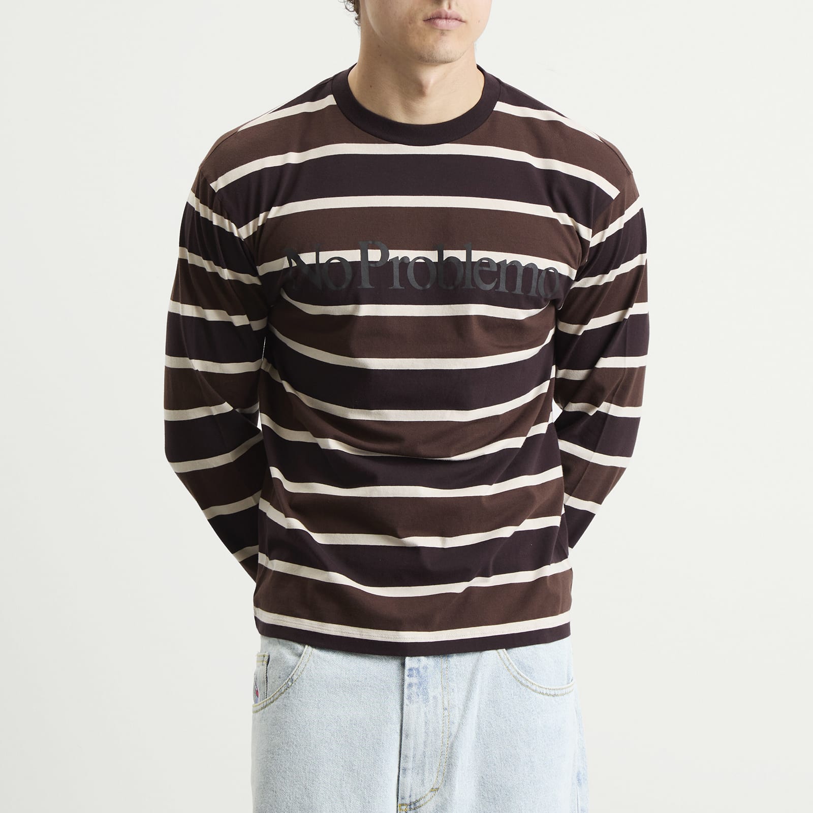 No Problemo Logo Striped Long Sleeve T-Shirt