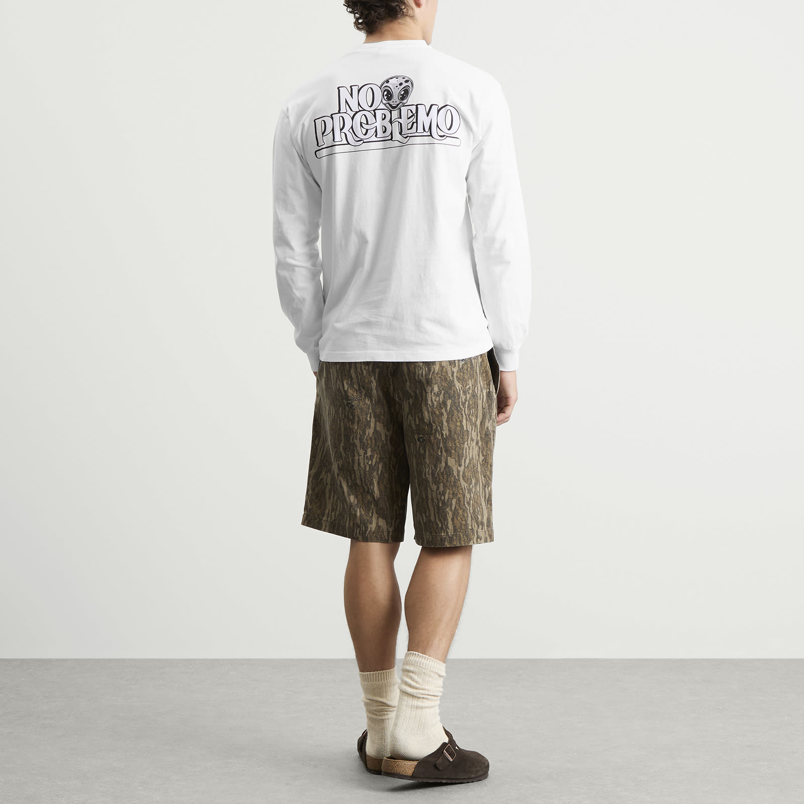 No Problemo Stickers Long Sleeve T-Shirt - White