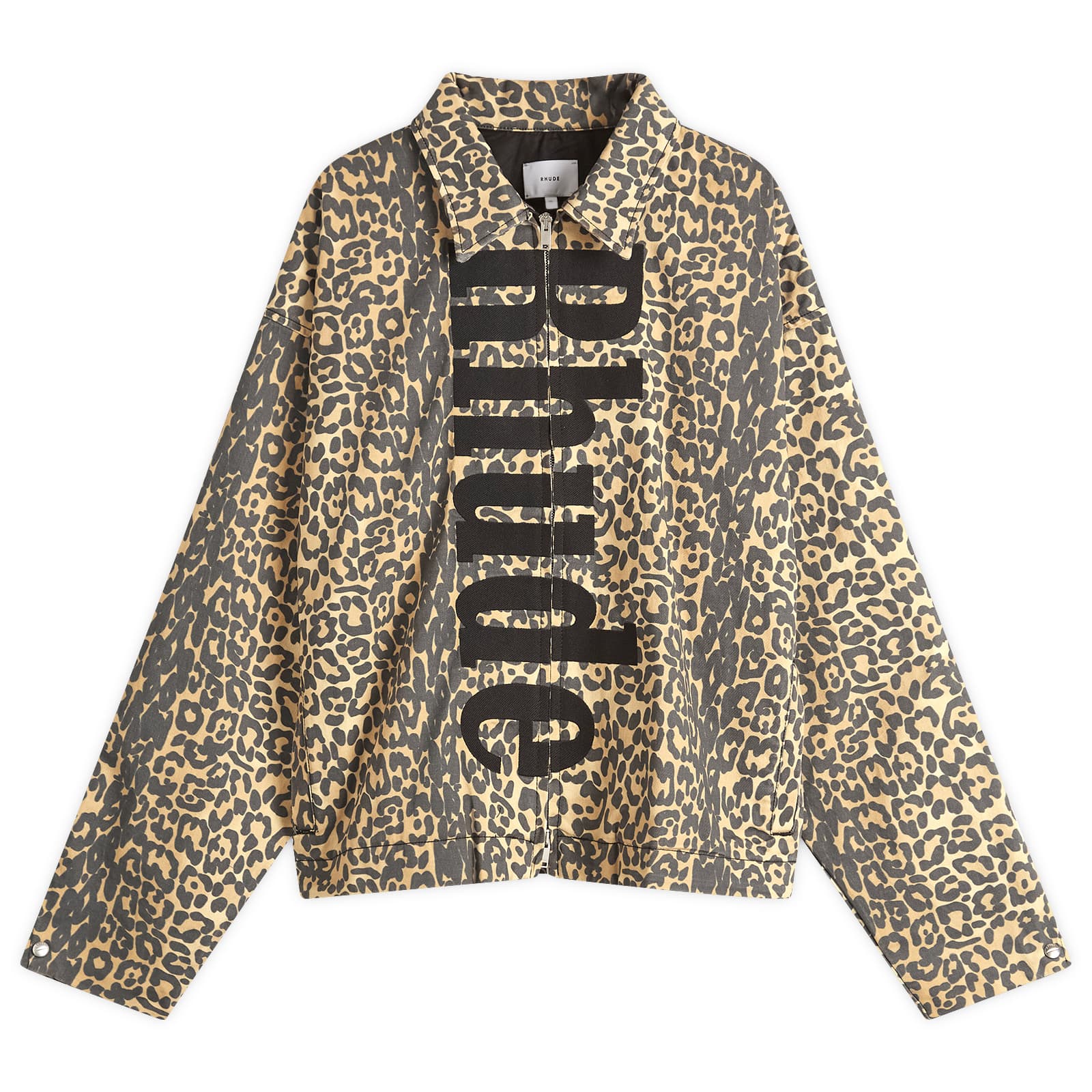 Rhude Leopard Work Jacket - Black & Tan