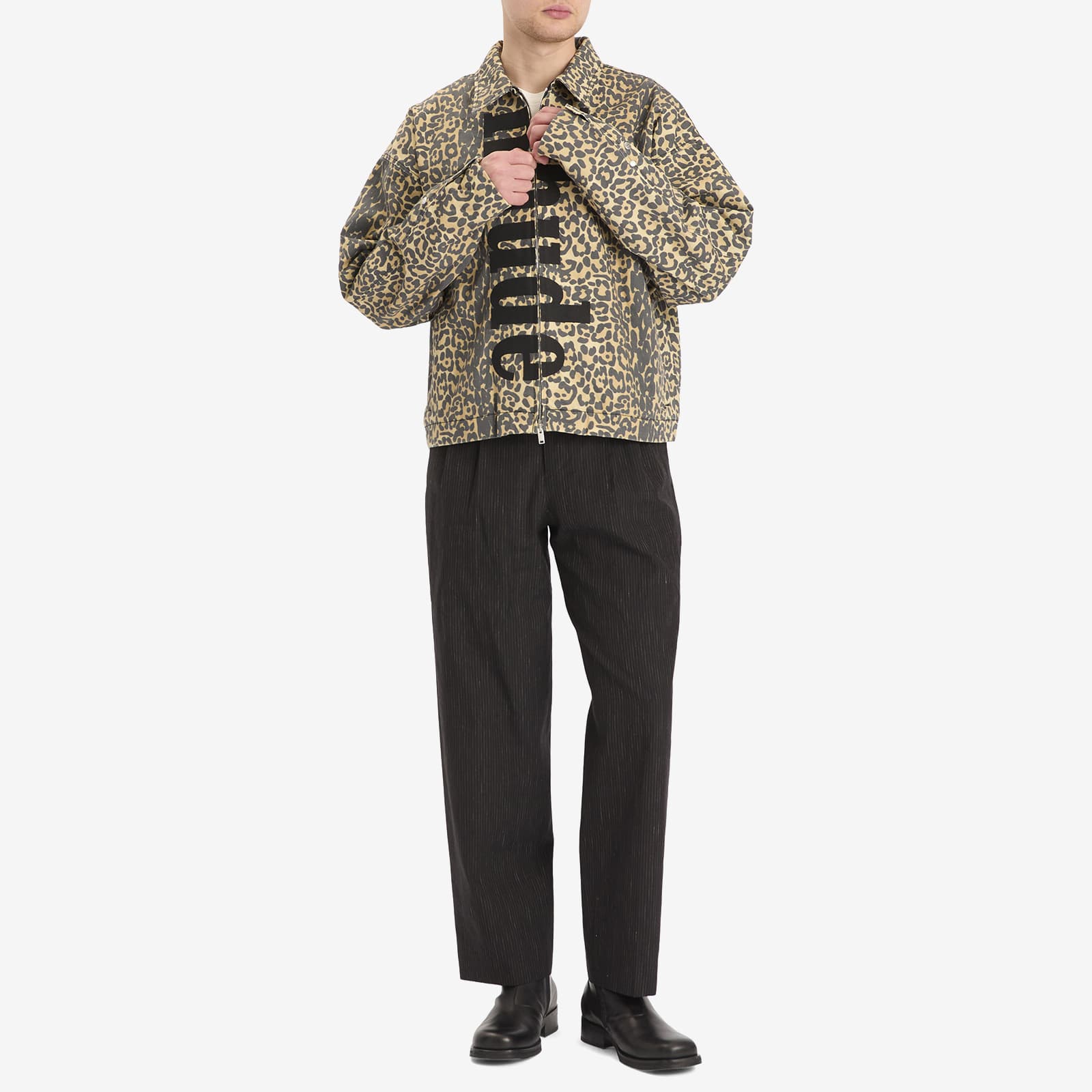 Rhude Leopard Work Jacket - Black & Tan