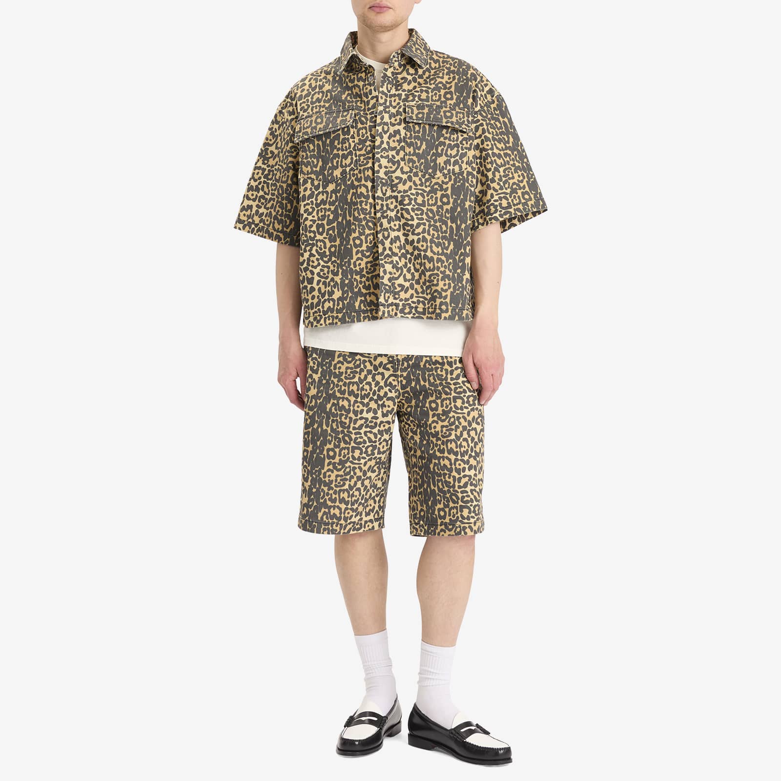 Rhude Leopard Shorts - Black & Tan