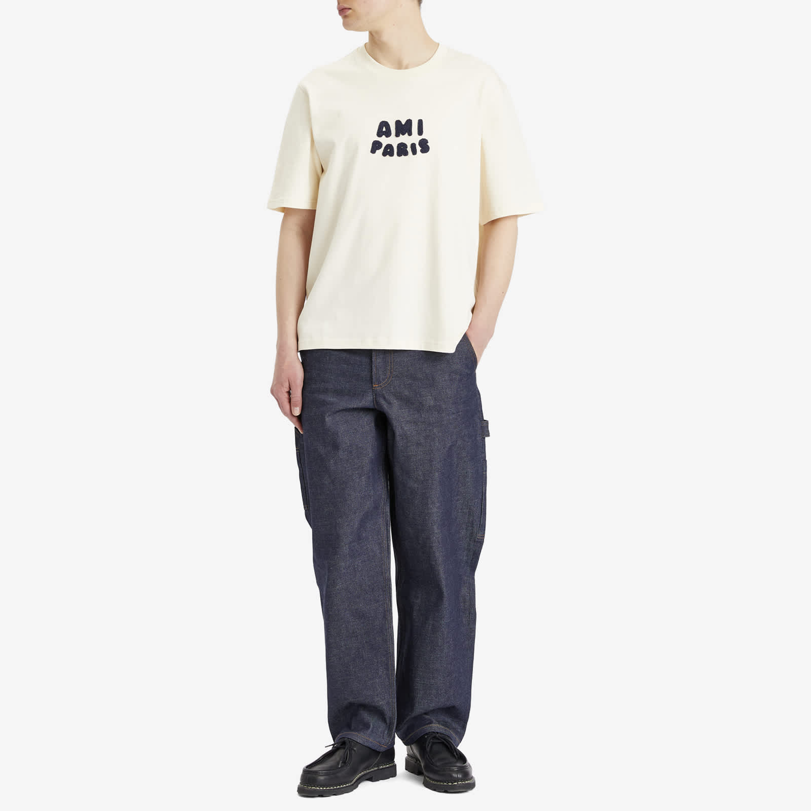 AMI Paris Ami Paris Jersey T Shirt - White Cream