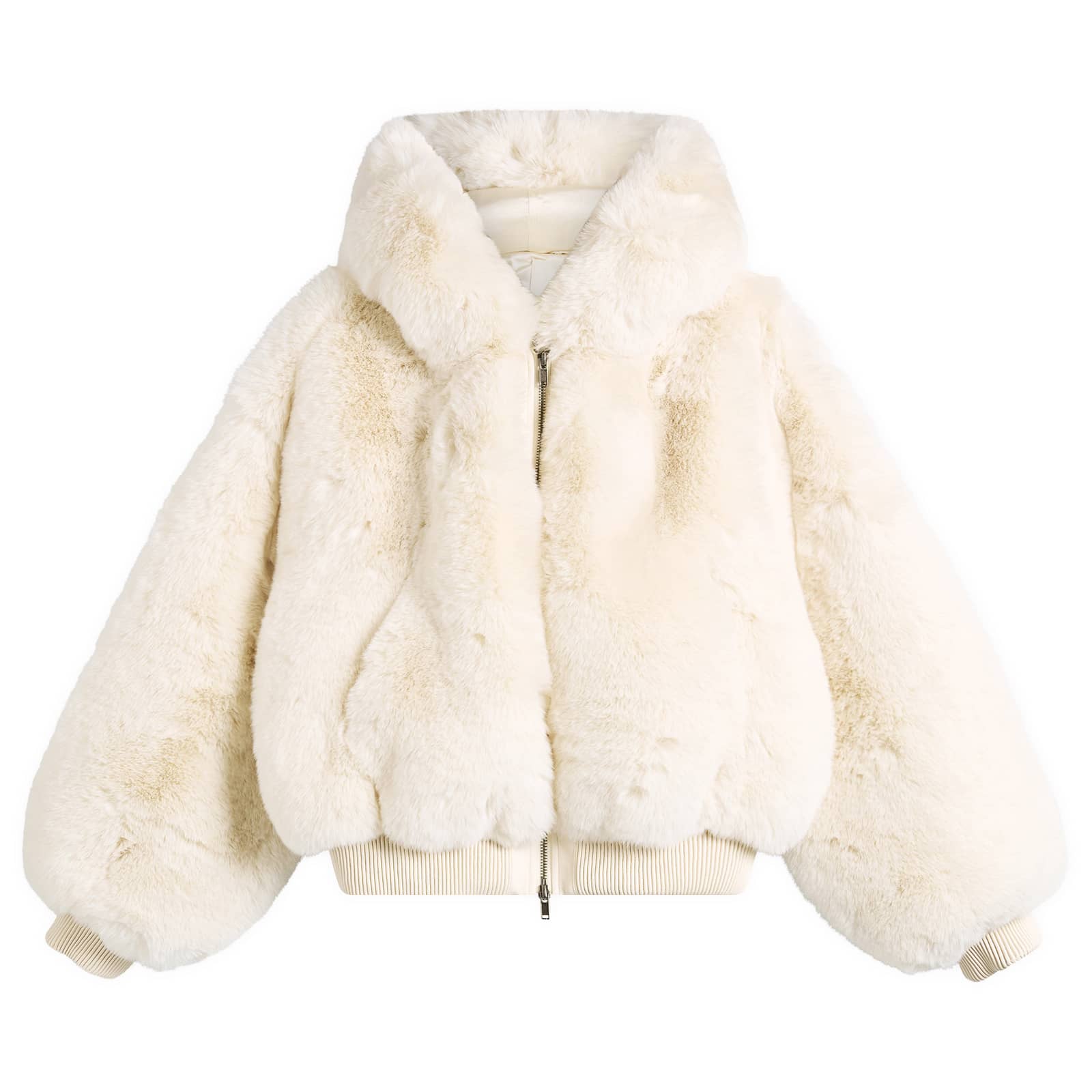 SKIMS Faux Fur Shrunken Hoodie Jacket