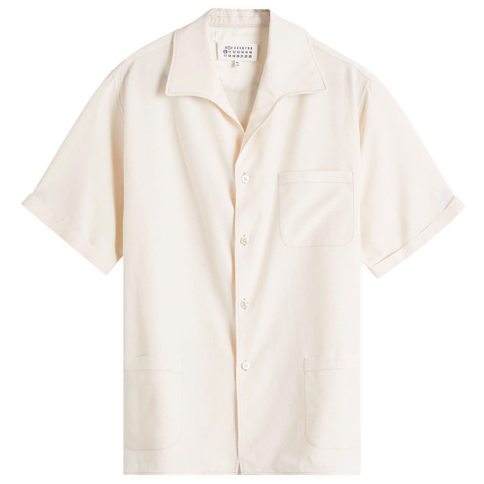 Maison Margiela Stripe Short Sleeve Shirt - Beige