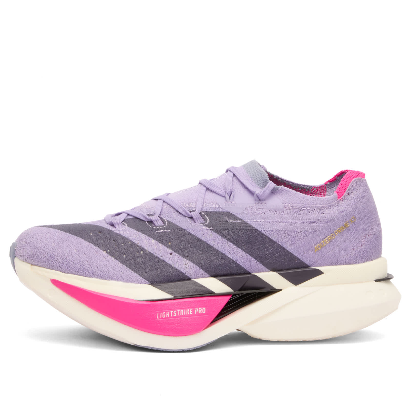 adidas Adizero Prime X3 Strung Sneaker - Powder Plum, Aurora Black & Shock Pink