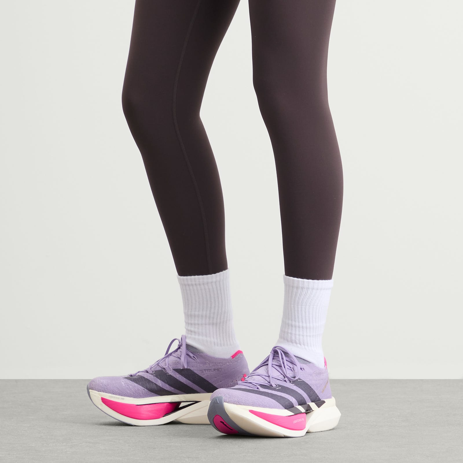 adidas Adizero Prime X3 Strung Sneaker - Powder Plum, Aurora Black & Shock Pink