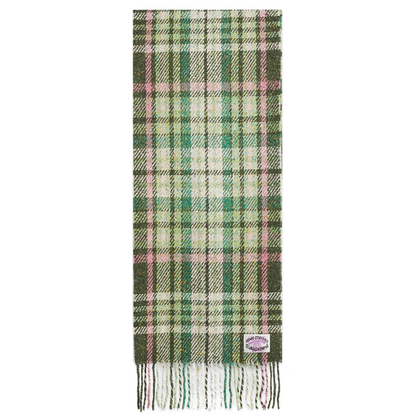 Acne Studios Volano Check Scarf - Green