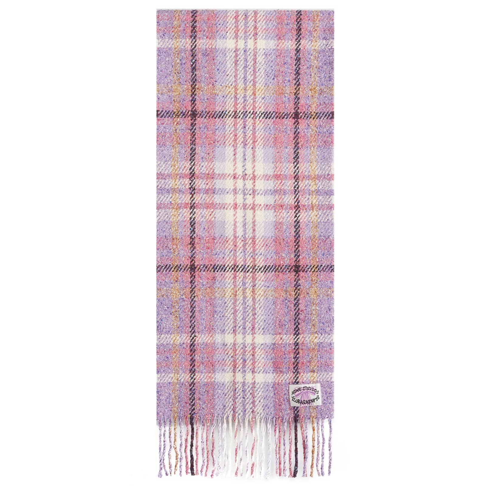 Acne Studios Volano Check Scarf - Violet Purple