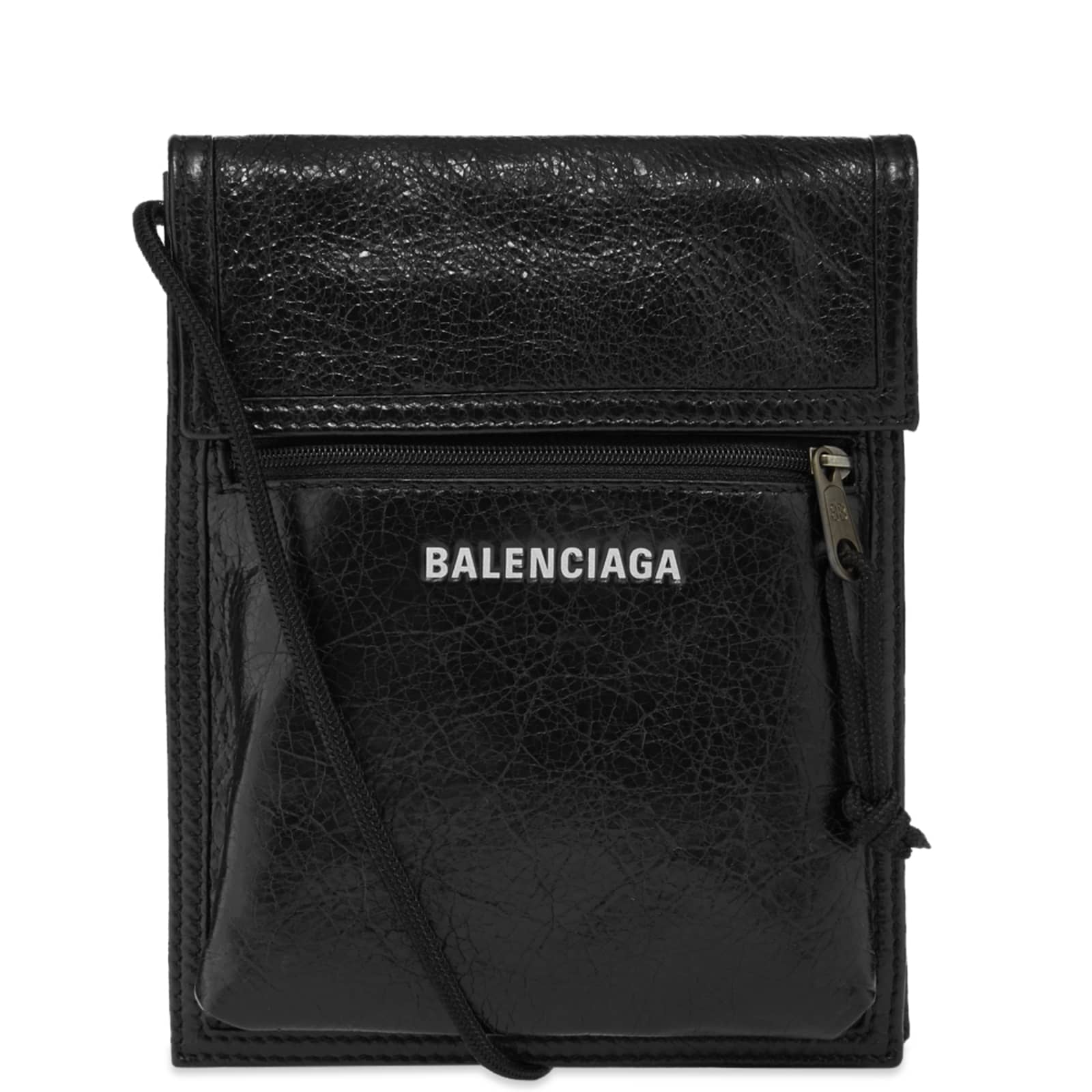Balenciaga Logo Explorer Cross Body Bag Black END.