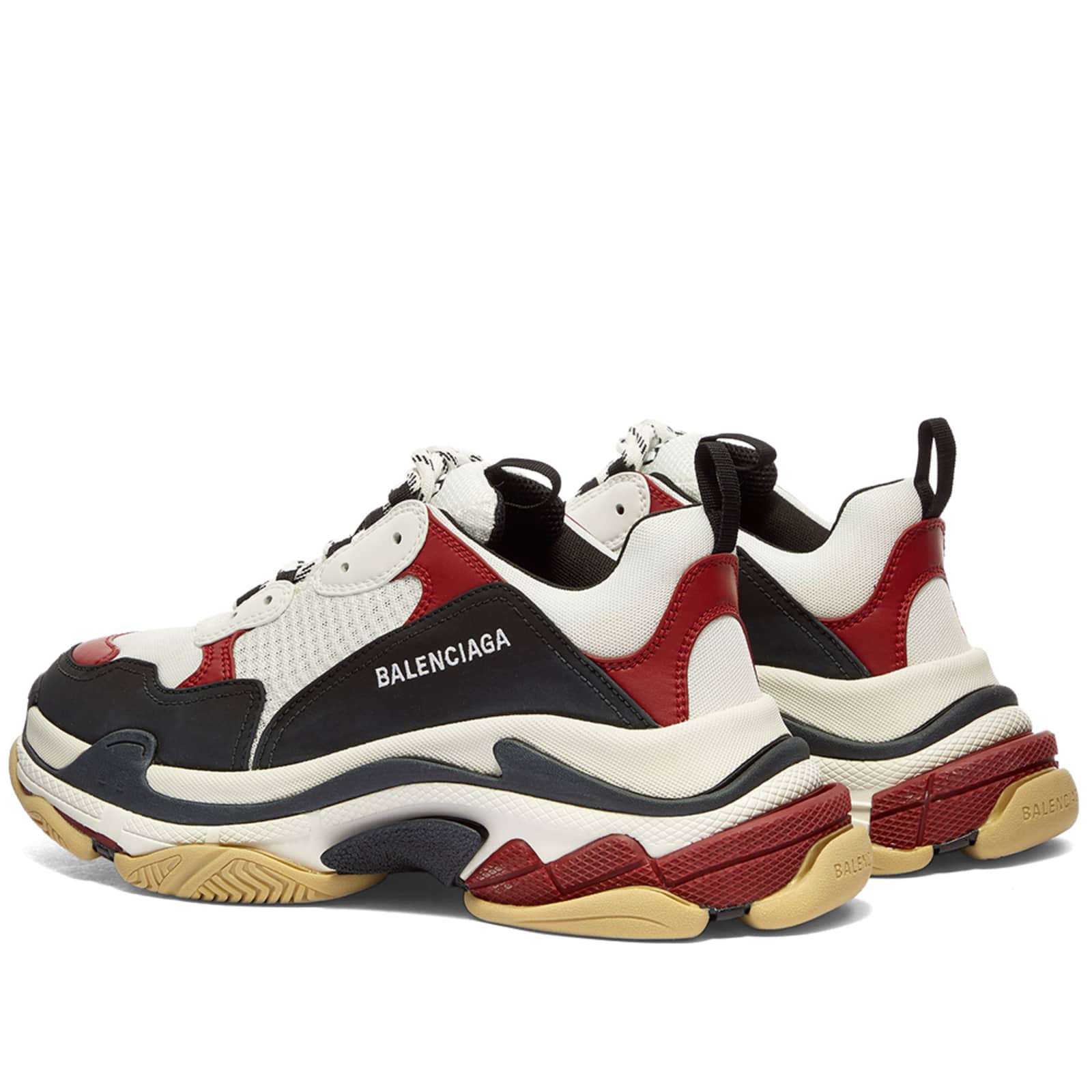 balenciaga triple s black red white