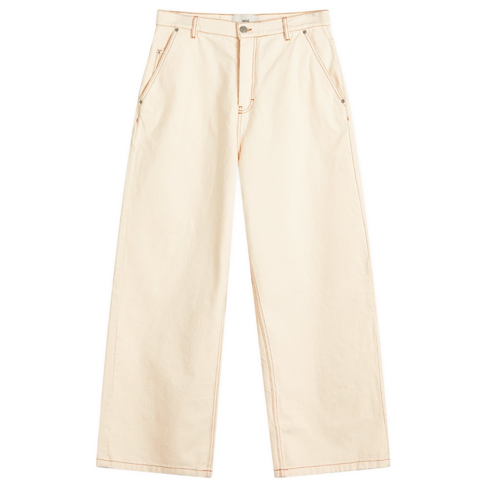 AMI Paris Wide Fit Jeans - White Cream