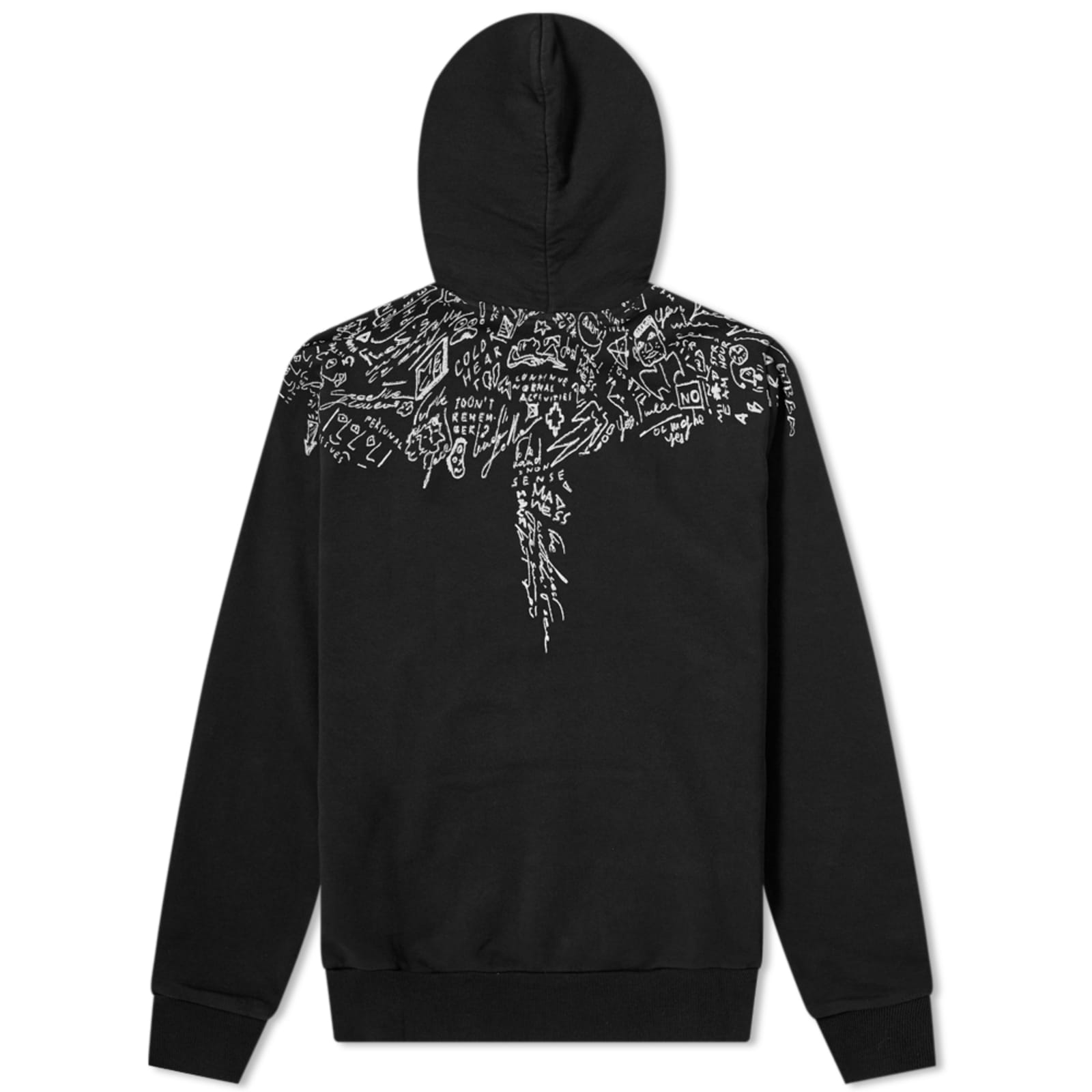 Marcelo Burlon Sketches Wings Hoody - Black & White