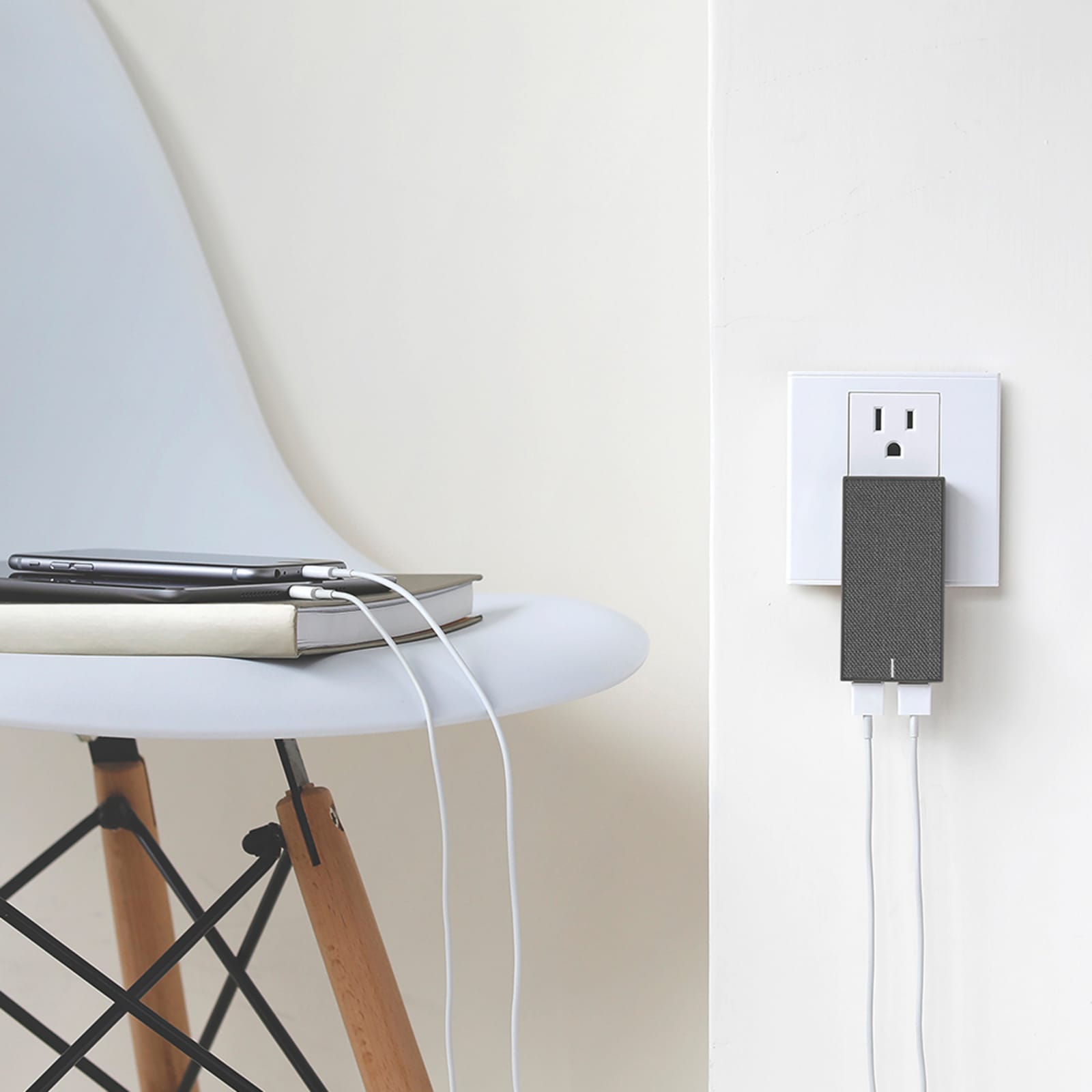 Native Union Smart Charger Slim 2-Port USB-A Wall Charger – Foldable, Slate Gray 7 thumbnail image