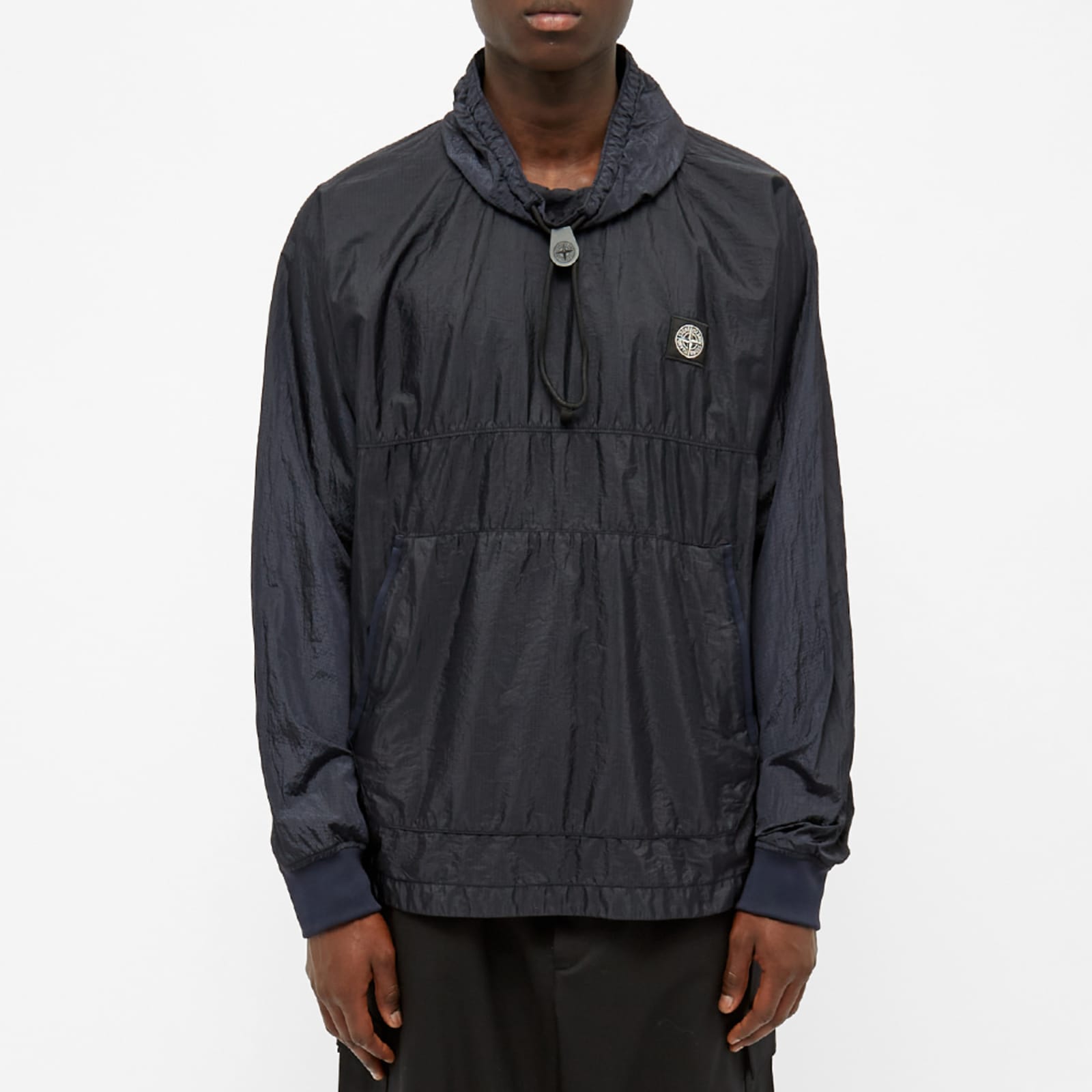 Stone Island Garment Dyed Nylon Ripstop Metal Smock Jacket Navy Blue