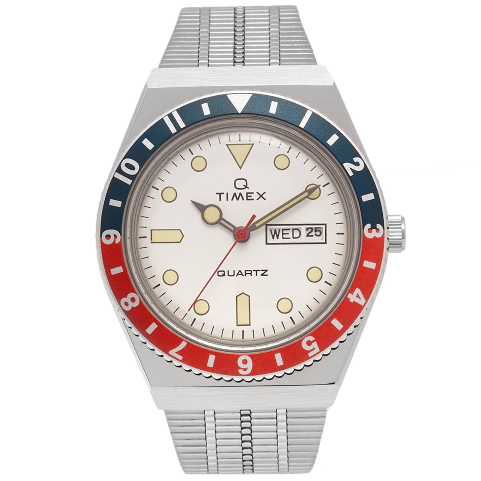 Timex Q Timex Watch Silver & Blue & Red END. (US)