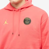 Air Jordan x PSG Pullover Fleece Hoodie - Light Fusion Red & Tour Yellow