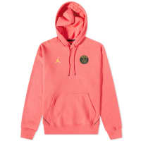 Air Jordan x PSG Pullover Fleece Hoodie - Light Fusion Red & Tour Yellow