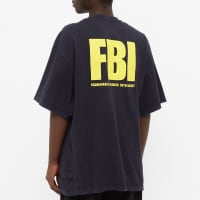 Balenciaga FBI Oversized T-Shirt - Marine Blue & Yellow