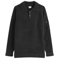 C.P. Company Chenille Cotton Lens Knit Polo - Black