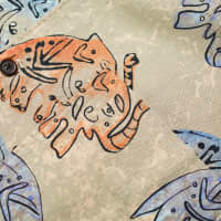 Acne Studios Simon Elephant Print Vacation Shirt - Beige