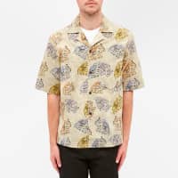 Acne Studios Simon Elephant Print Vacation Shirt - Beige