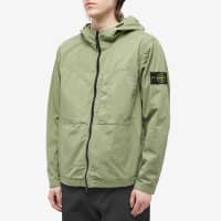 Stone Island Supima Cotton Twill Stretch Hooded Jacket - Sage