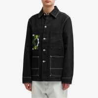 Kenzo Varsity Denim Workwear Jacket - Rinse Black Denim