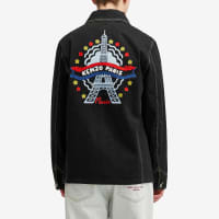 Kenzo Varsity Denim Workwear Jacket - Rinse Black Denim