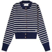 AMI Sailor Stripe Cardigan - Nautic Blue & Natural White