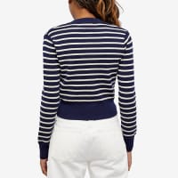 AMI Sailor Stripe Cardigan - Nautic Blue & Natural White