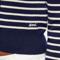 AMI Sailor Stripe Cardigan - Nautic Blue & Natural White