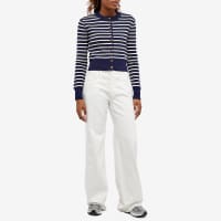 AMI Sailor Stripe Cardigan - Nautic Blue & Natural White