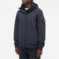 Stone Island Soft Shell-R Hooded Jacket - Navy Blue