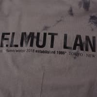 Helmut Lang Long Sleeve Tie-Dye Logo Tee - Grey & Black