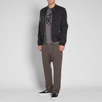 Helmut Lang Long Sleeve Tie-Dye Logo Tee - Grey & Black