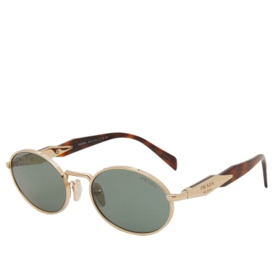 PRADA Sunglasses 鼈甲 ゴールド イタリア製 ロゴ刻印 グリーン PRADA Sunglasses 鼈甲 ゴールド イタリア製 ロゴ刻印 グリーン 小物
