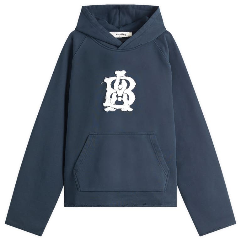 about:blank Monogram Cut Off Hoodie