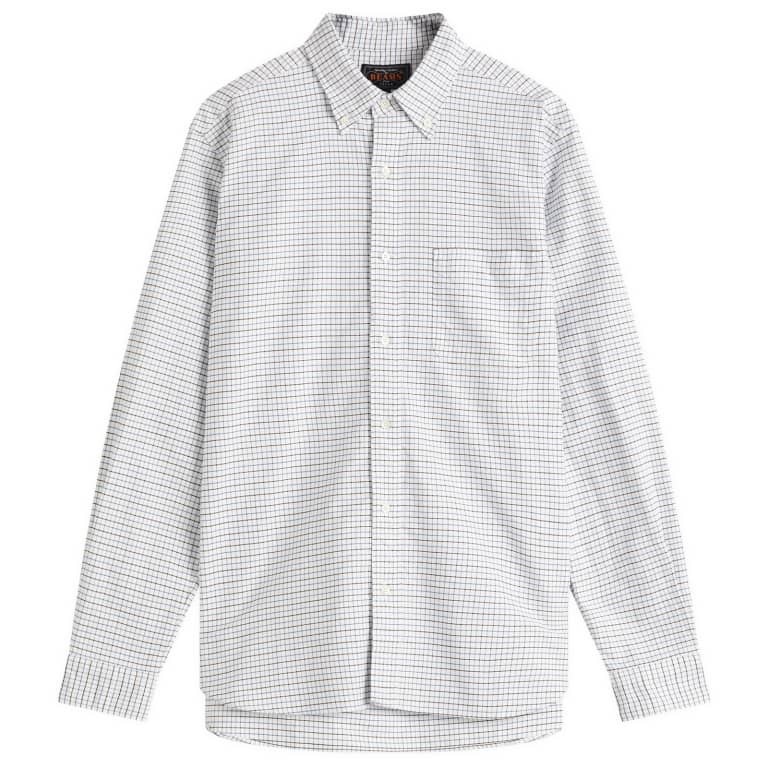 Beams Plus Tattersall Check Button Down Oxford Shirt
