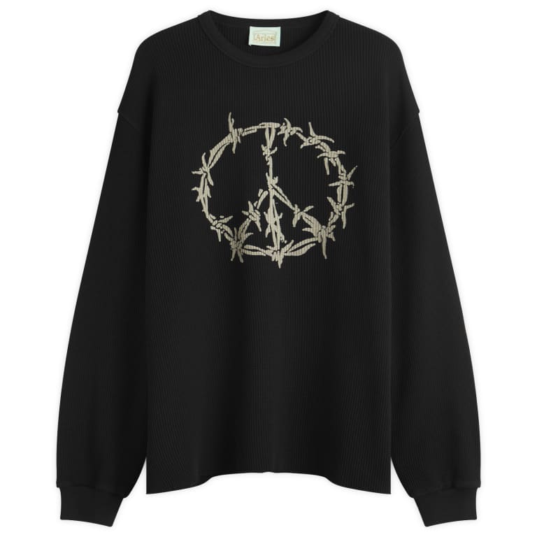 Aries Peace Press Gothic Waffle Long Sleeve T-Shirt