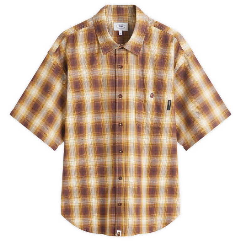 A Bathing Ape Ombre Check Relaxed Fit Ss Shirt 55590₽