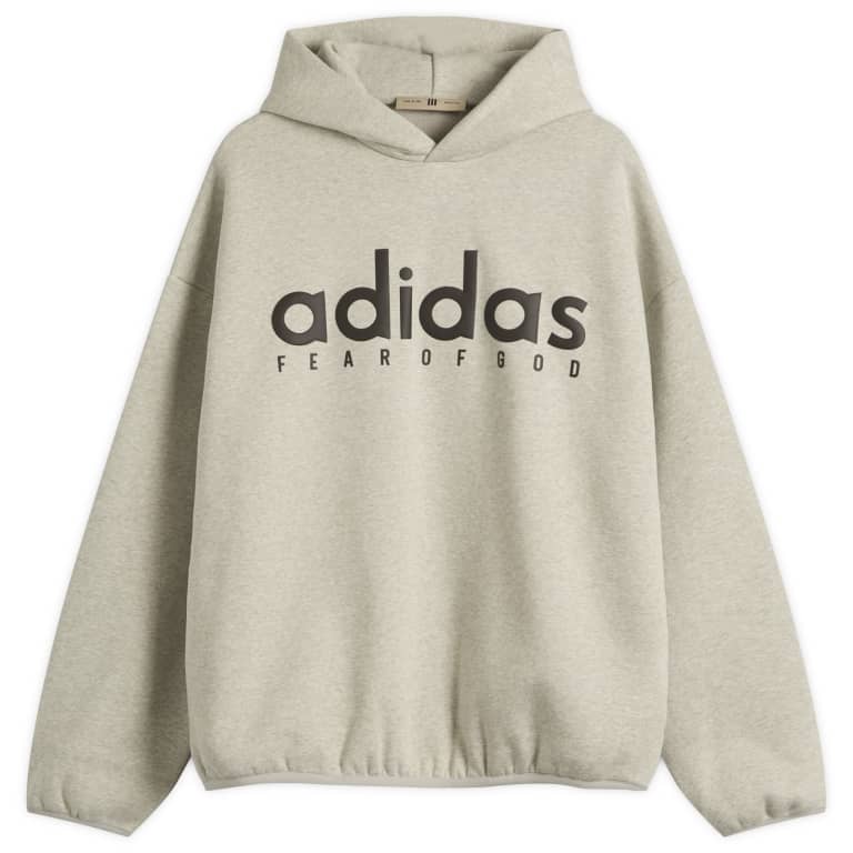 хлопковая флисовая толстовка с капюшоном adidas x Fear Of God Heather