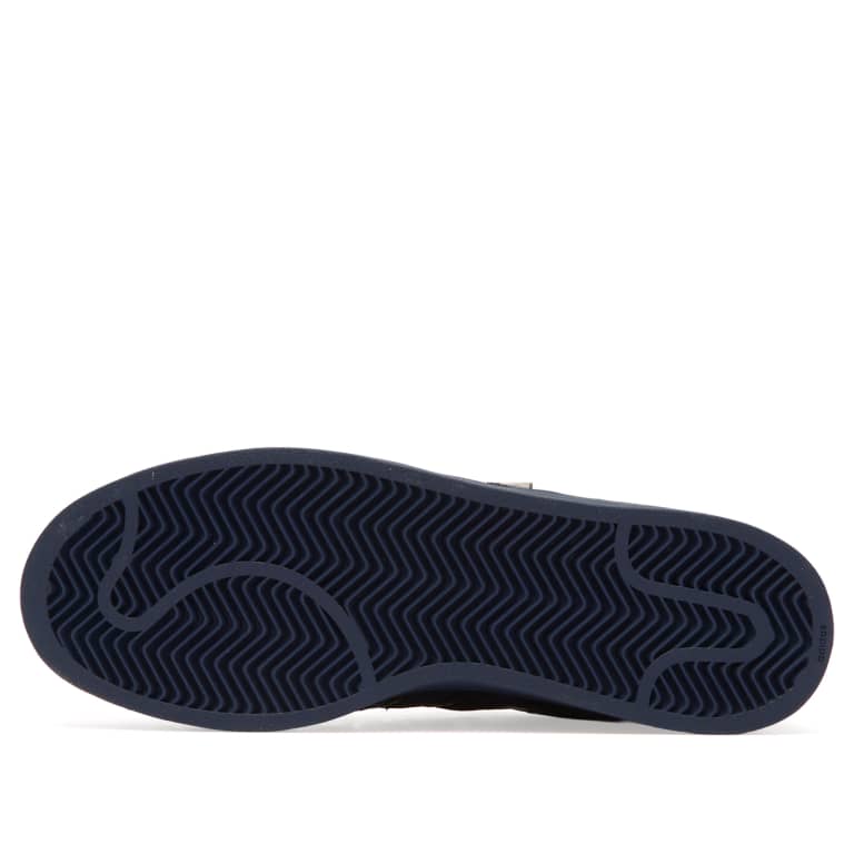 Anthony Edwards x adidas Superstar Navy Croc toe and shell detail