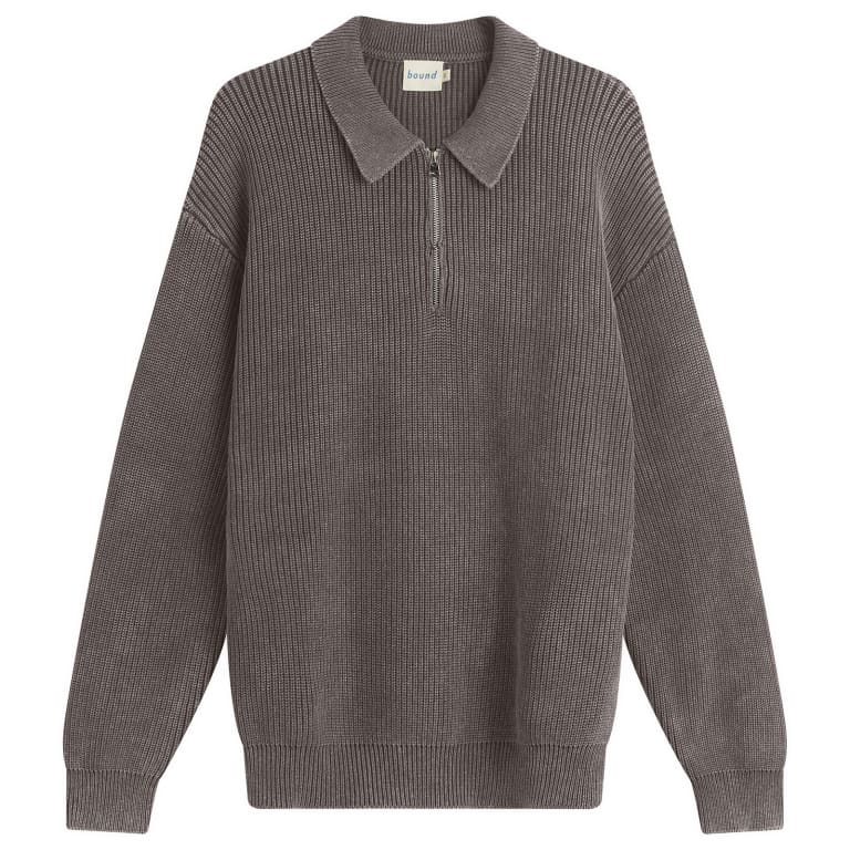 Bound Acid Wash Half Zip Pullover