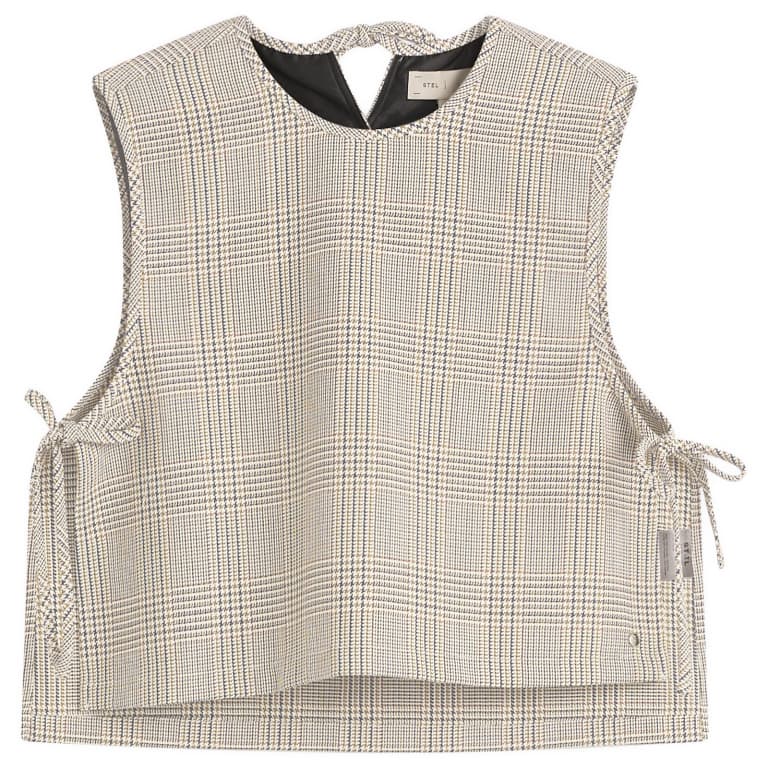 Майка в клетку с завязками STEL сбоку