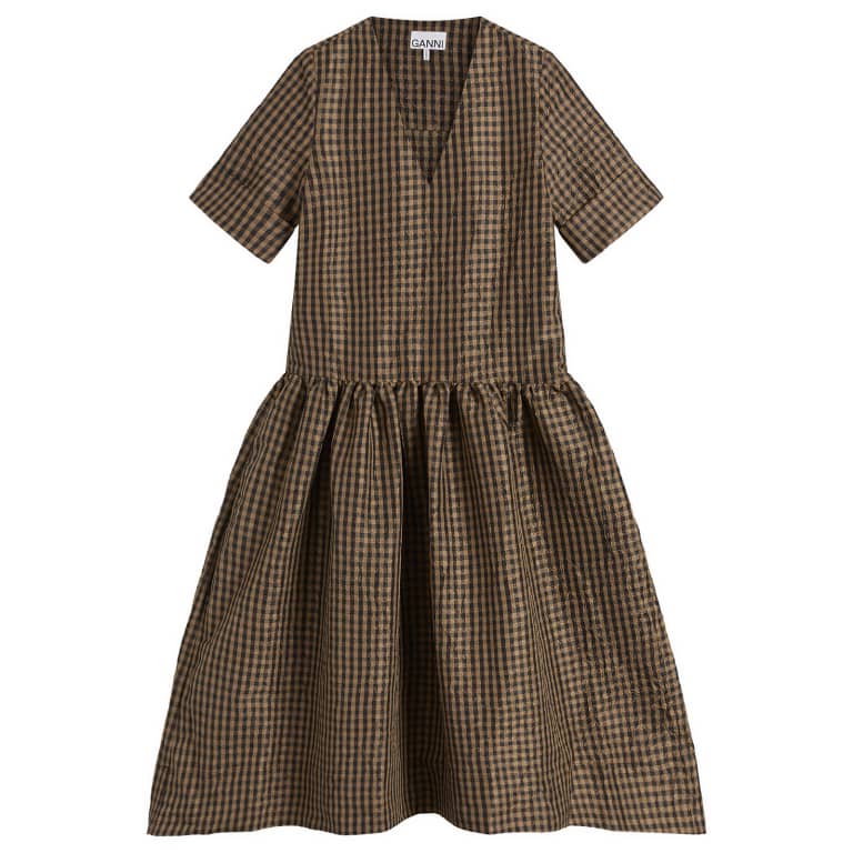 Длинное платье в клетку от ГАННИ