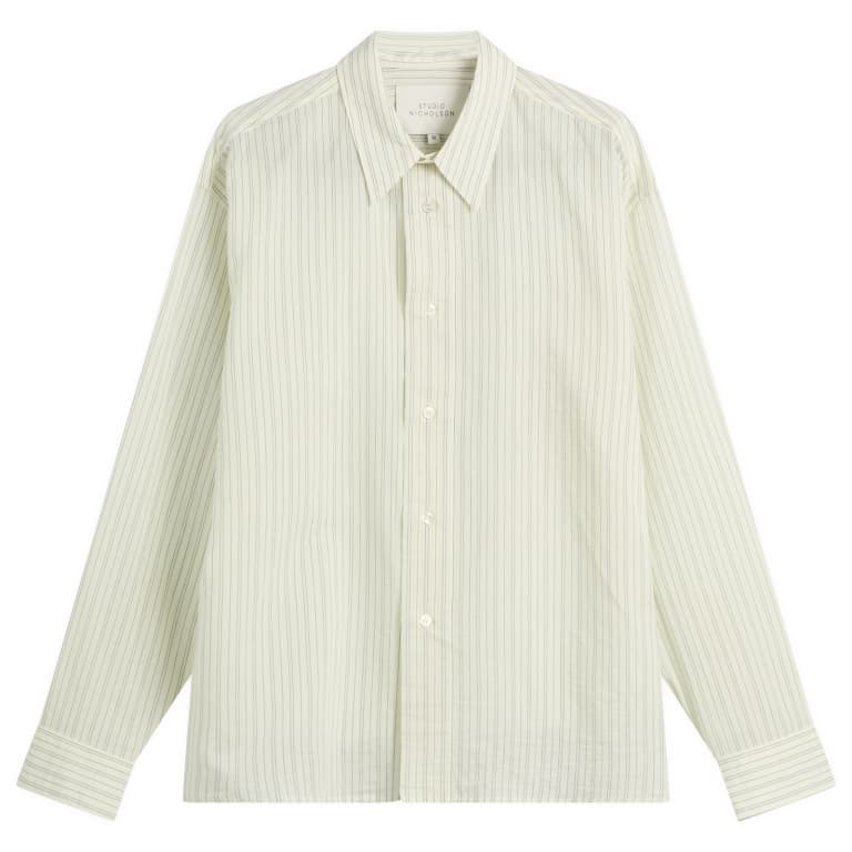 Studio Nicholson Hal Cotton Silk Stripe Shirt