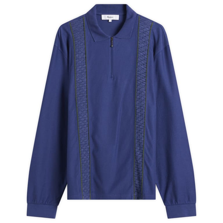 Кружевное поло Palmes с длинным рукавом на молнии